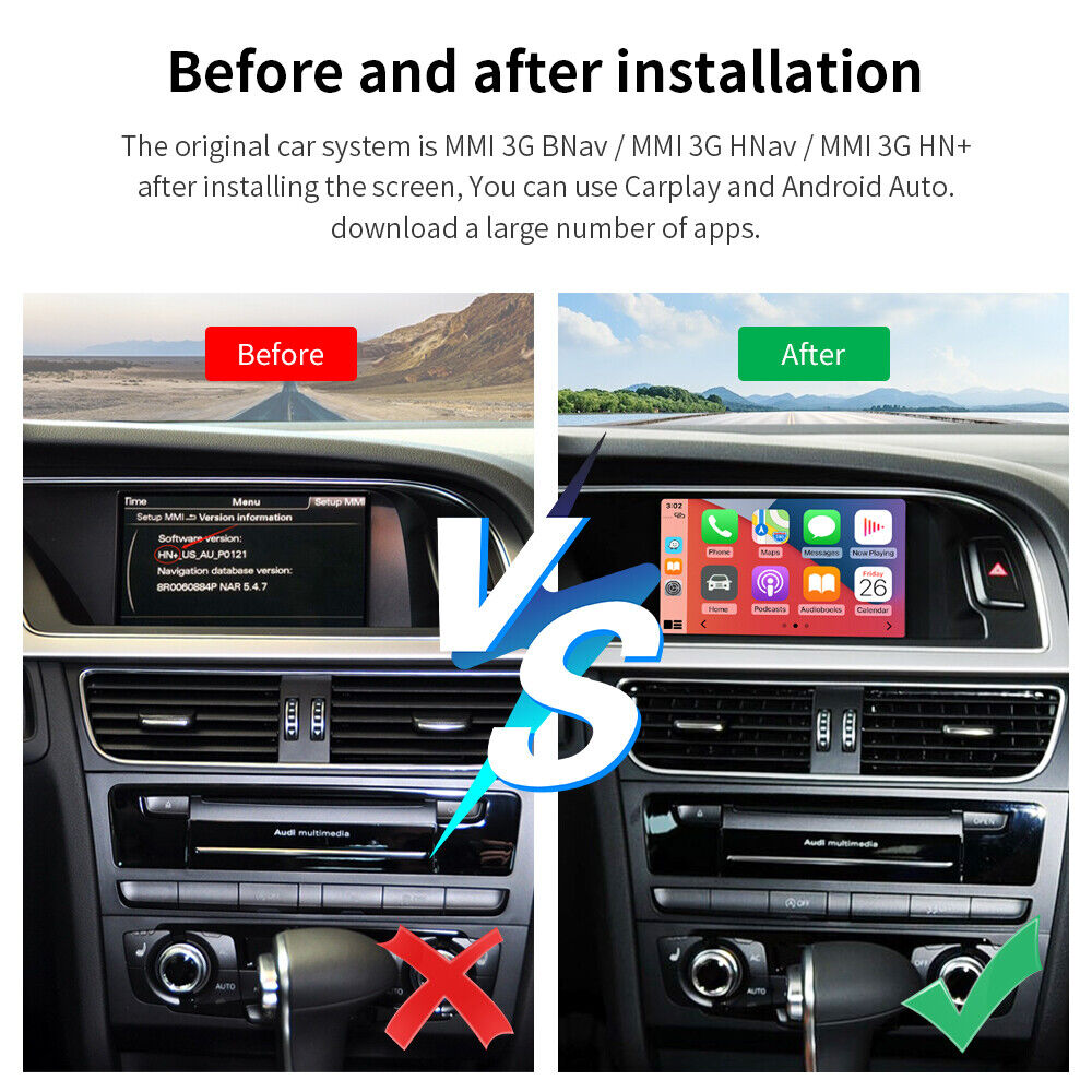 Wireless Carplay Android Auto Interface Nachrüsten geeignet für die meisten Audi Modelle