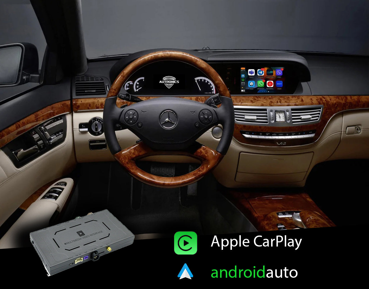 Wireless Carplay Android Auto Interface Nachrüsten geeignet für Mercedes Benz Modelle