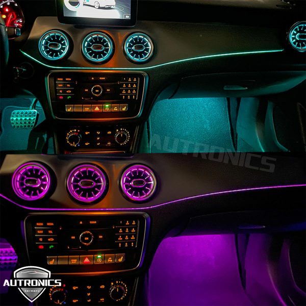Ambiente- Beleuchtung Ambientebeleuchtung LED Innenraumbeleuchtung KFZ Interieur 12 Farben Set geeignet für Mercedes-Benz A, B, CLA, GLA W117 W156 W176 W246 - 03