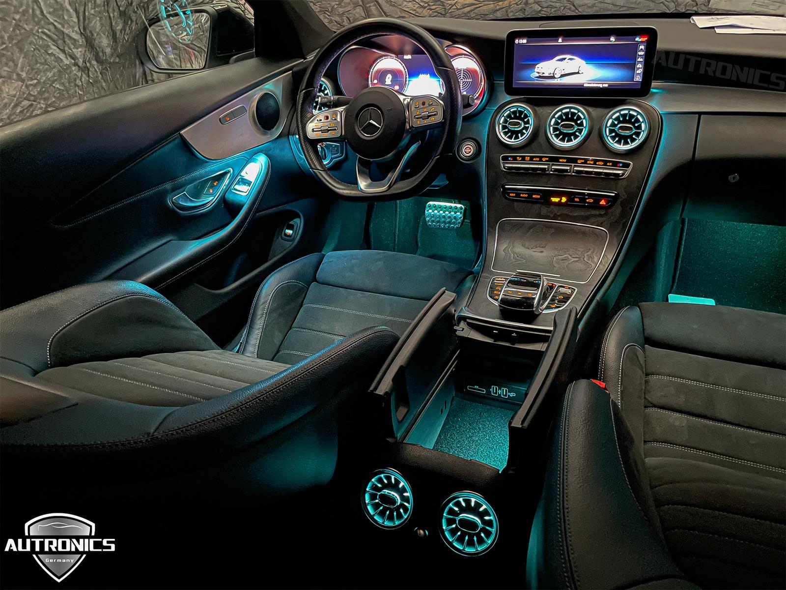 Ambiente- Beleuchtung Ambientebeleuchtung LED Innenraumbeleuchtung KFZ Interieur Mehrfarbig Set geeignet für Mercedes-Benz C Coupe C205 - 02
