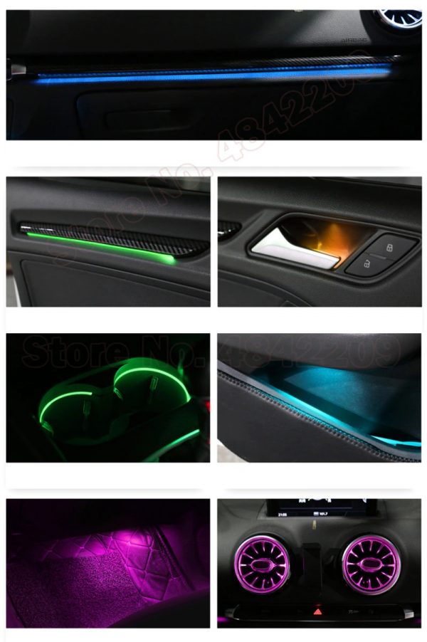 Ambientebeleuchtung Nachrüsten im Auto Beleuchtung LED Ambiente 32 Farben geeignet für Audi A3 8V 8Y - 5