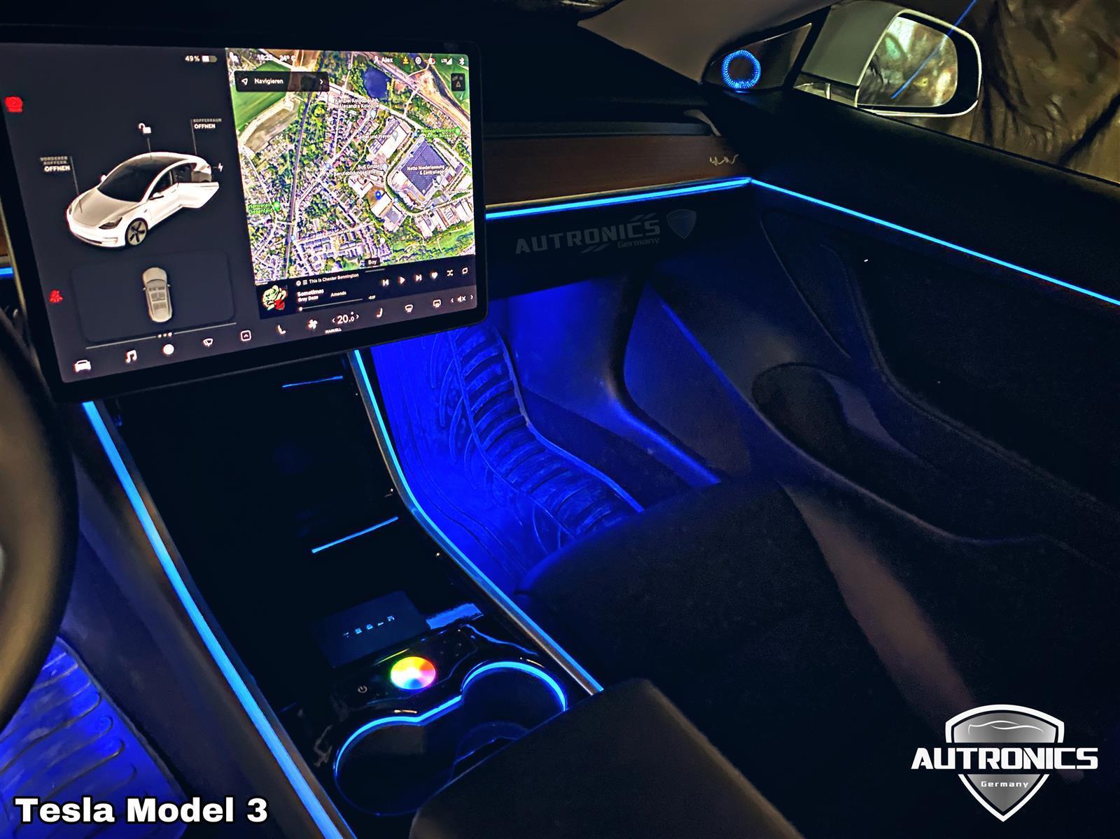 Ambientebeleuchtung Nachrüsten im Auto Innenraumbeleuchtung Beleuchtung geeignet für Tesla Model 3 & Y (1.) - 02