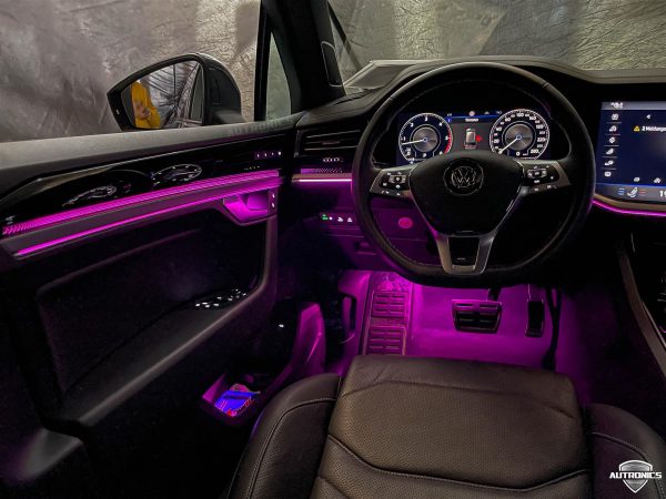 Ambientebeleuchtung Nachrüsten im Auto Innenraumbeleuchtung Beleuchtung geeignet für VW Tiguan 2. Generation (2017-2021) 64 Farben - 12